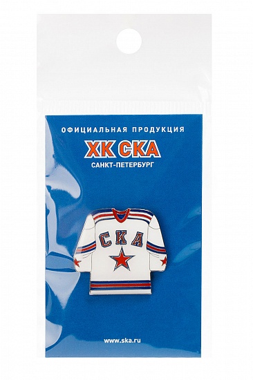 Значок металлический ХК СКА 1«Хоккейка белая»