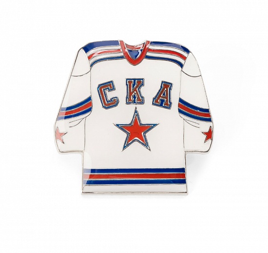 Значок металлический ХК СКА 1«Хоккейка белая»