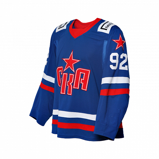 SKA original pre-season game home jersey 22/23 with autograph. A. Volkov (92)