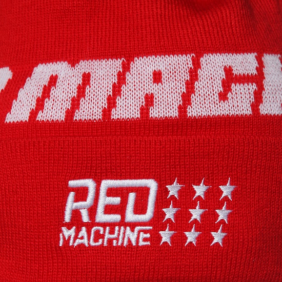 Pompom Hat "Red Machine"