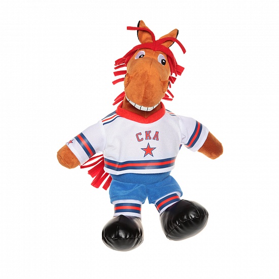 Soft stuffed toy "Firehorse" (sedentary, white jersey)