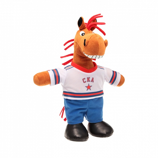 Soft stuffed toy "Firehorse" (standing, white jersey)