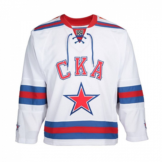 SKA Away Replica Hockey Jersey with chevrons and embroidery