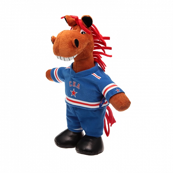 Soft stuffed toy "Firehorse" (standing, blue jersey)